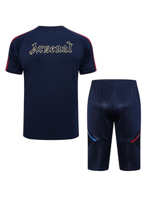 Arsenal training jersey sportswear uniform men's navy soccer shirt football short sleeve sports top t-shirt 2023-2024
